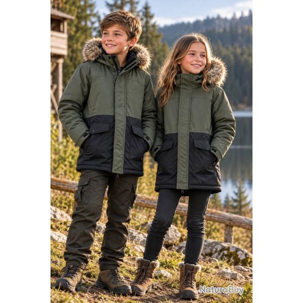 Parka matelass�e doubl�e polaire pour enfants