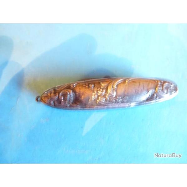 PETIT COUTEAU PLIANT . PLAQUETTE ARGENT NAPOLEON 3