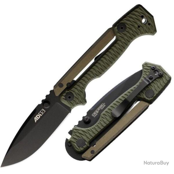 Couteau Cold Steel AD-15 Scorpion Lock OD Green Lame Acier S35VN Manche G10 Clip CS58SQODBK