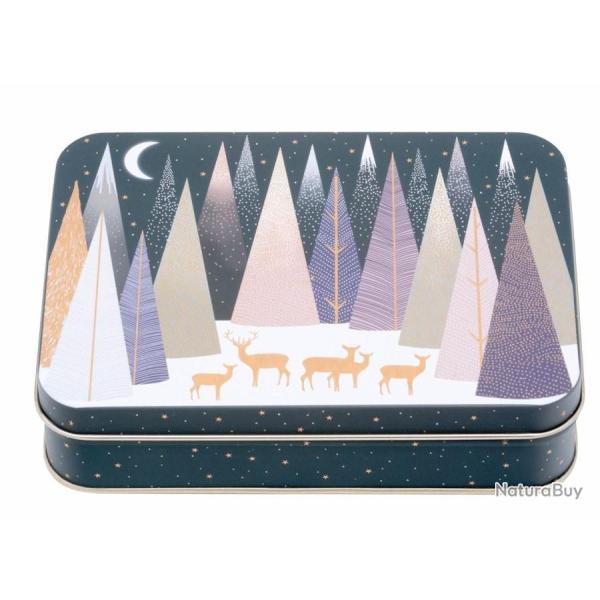 BOITE EN FER DECOR CERF HIVER