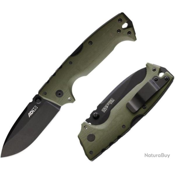 Couteau Cold Steel AD-10 Demko Lame Acier CPM-S35VN Blackwash Manche G-10 Od Green CS28DDODBK - Z