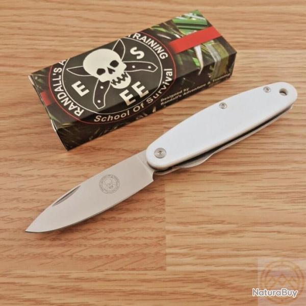Couteau Esee Churp White Lame Acier D2 Manche G10 Linerlock Clip BRKC7