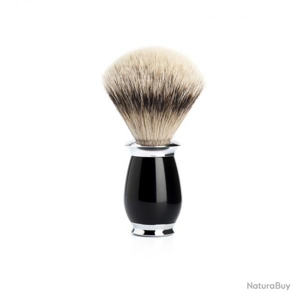 Blaireau Muhle gamme Purist noir pur argent monture noir