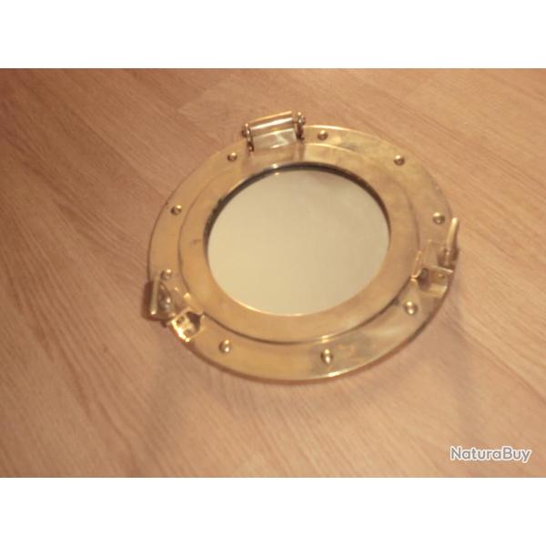 MIROIR  HUBLOT   LAITON   NAUTIQUE