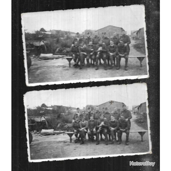 Groupe de soldats fran�ais casernement , ww2 2 photos