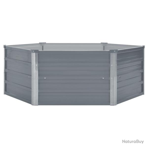 Jardini�re lit sur�lev� plantes fleurs jardin 129 x 129 x 46 cm cm acier galvanis� gris 02_0000790