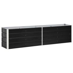 Jardini&egrave;re lit sur&eacute;lev&eacute; plantes fleurs jardin acier galvanis&eacute; 240 x 40 x 45 cm anthracite 02_0001095