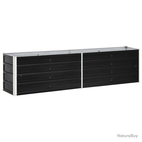 Jardini�re lit sur�lev� plantes fleurs jardin acier galvanis� 240 x 40 x 45 cm anthracite 02_0001095