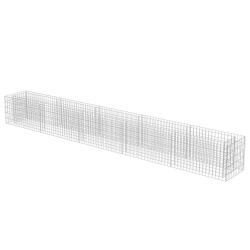 Jardini&egrave;re lit sur&eacute;lev&eacute; plantes fleurs jardin &agrave; gabion acier galvanis&eacute; 450 x 50 x 50 cm 02_0001302