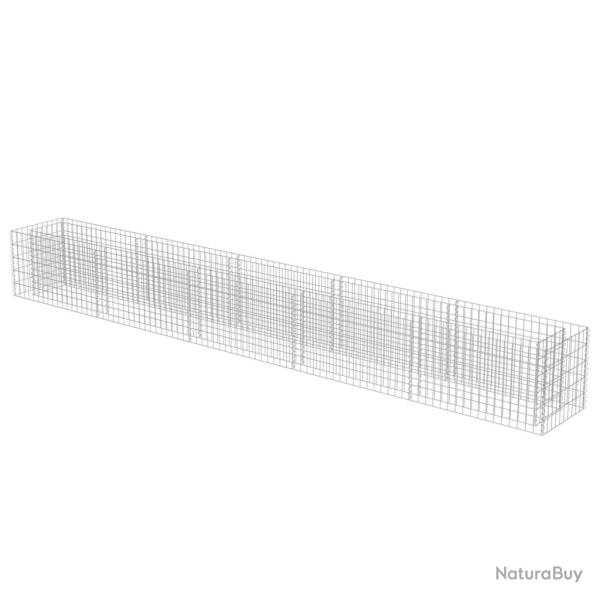 Jardini�re lit sur�lev� plantes fleurs jardin � gabion acier galvanis� 450 x 50 x 50 cm 02_0001302