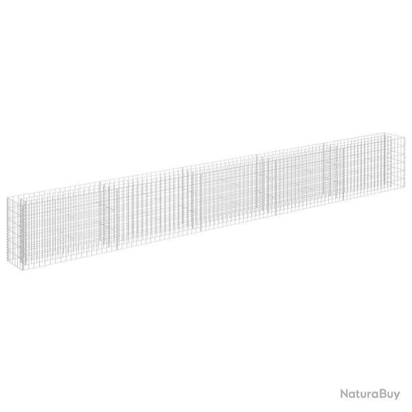 Jardini�re lit sur�lev� plantes fleurs jardin � gabion acier galvanis� 450 x 30 x 60 cm 02_0001299