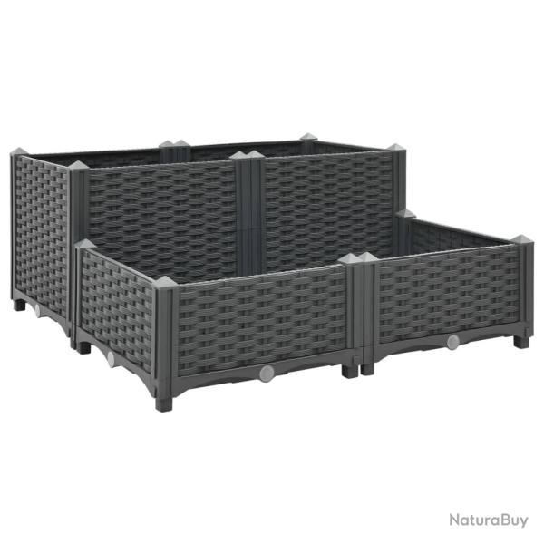 Jardini�re lit sur�lev� plantes fleurs jardin 80 x 80 x 38 cm polypropyl�ne 02_0000954