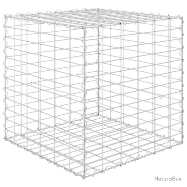 Jardini�re lit sur�lev� plantes fleurs jardin cube � gabion fil d' acier 60 x 60 x 60 cm 02_0000967