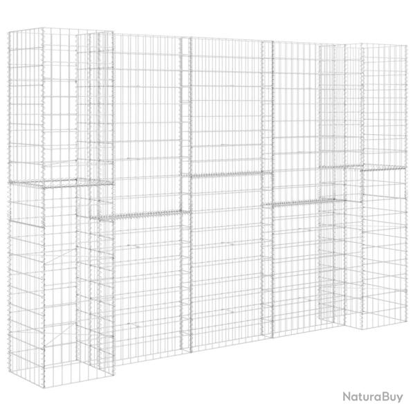 Jardini�re � gabion en H Fil d'acier 260 x 40 x 180 cm jardin plante outils 02_0000867