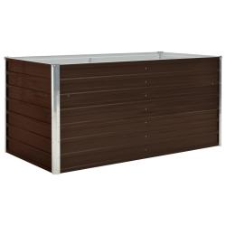 Jardini&egrave;re sur&eacute;lev&eacute;e 160 x 80 x 77 cm acier galvanis&eacute; marron 02_0000859