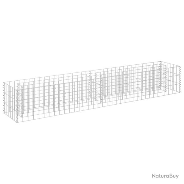 Jardini�re lit sur�lev� plantes fleurs jardin � gabion 180 x 30 x 30 cm acier galvanis� 02_0001281