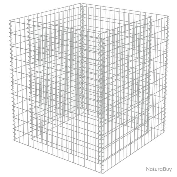 Jardini�re lit sur�lev� plantes fleurs jardin � gabion acier galvanis� 90 x 90 x 100 cm 02_0001318