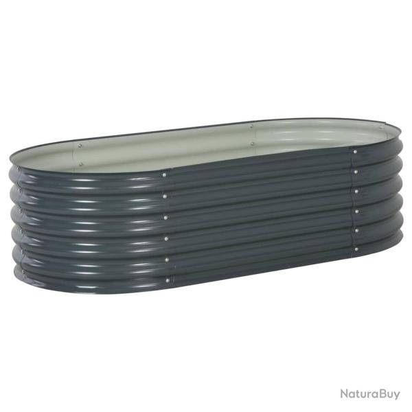 Jardini�re lit sur�lev� plantes fleurs jardin 160 x 80 x 44 cm acier galvanis� gris 02_0001005