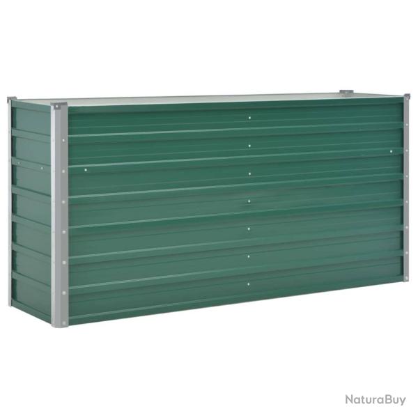 Jardini�re lit sur�lev� plantes fleurs jardin acier galvanis� 160 x 40 x 77 cm vert 02_0001094