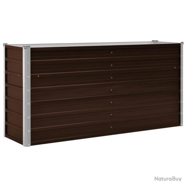 Jardini�re lit sur�lev� plantes fleurs jardin 160 x 40 x 77 cm acier galvanis� marron 02_0001217
