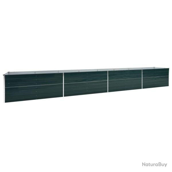 Jardini�re lit sur�lev� plantes fleurs jardin acier galvanis� 600 x 80 x 45 cm vert 02_0001133