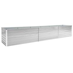 Jardini&egrave;re lit sur&eacute;lev&eacute; plantes fleurs jardin 480 x 80 x 45 cm acier galvanis&eacute; gris 02_0001123