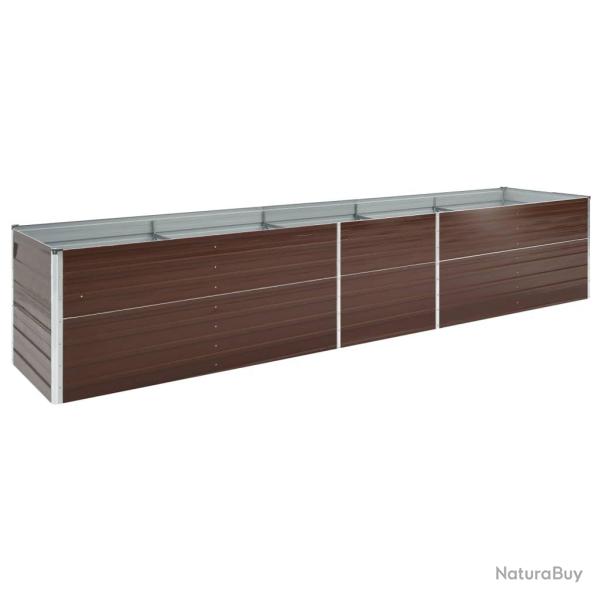 Jardini�re lit sur�lev� plantes fleurs jardinacier galvanis� 400 x 80 x 45 cm marron 02_0001117
