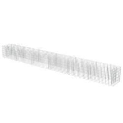 Jardini&egrave;re lit sur&eacute;lev&eacute; plantes fleurs jardin &agrave; gabion acier galvanis&eacute; 540 x 50 x 50 cm 02_0001307