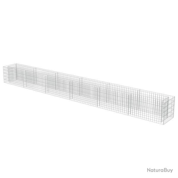 Jardini�re lit sur�lev� plantes fleurs jardin � gabion acier galvanis� 540 x 50 x 50 cm 02_0001307