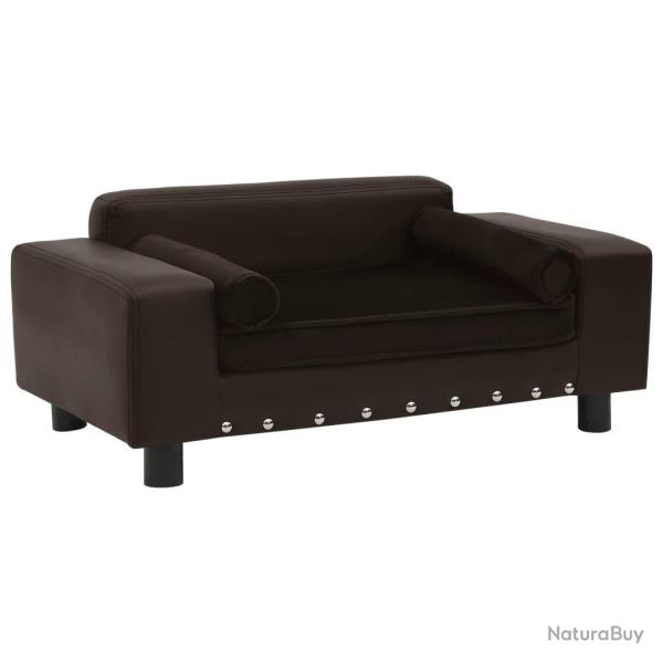 Canap� pour chien 81 cm peluche et synth�tique marron 02_0000189