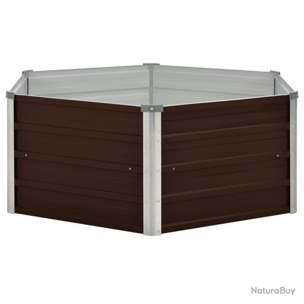 Jardini�re sur�lev�e marron 129 x 129 x 46 cm acier galvanis� 02_0000858