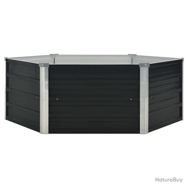 Jardini�re sur�lev�e anthracite 129 x 129 x 45 cm acier galvanis� 02_0000854