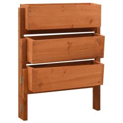 Jardini&egrave;re pliable de jardin orange 60 x 14 x 75 cm bois de sapin 02_0000835