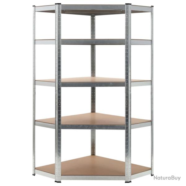 �tag�re de rangement charge lourde robuste atelier garage outils argent� 90 x 90 x 180 cm acier et