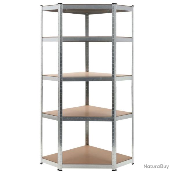 �tag�re de rangement charge lourde robuste atelier garage outils argent� 75 x 75 x 180 cm acier et