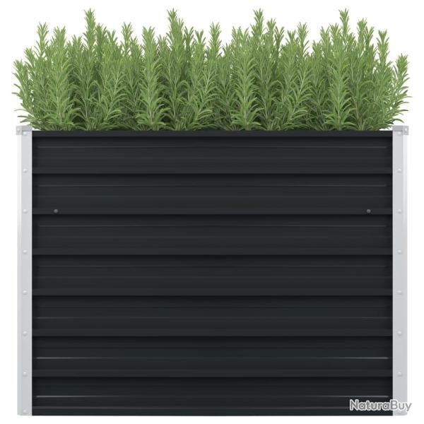 Jardini�re sur�lev�e anthracite 100 x 100 x 77 cm jardin plantes fleurs acier galvanis� 02_0000853