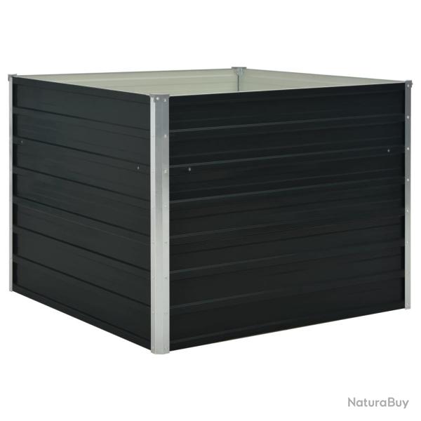Jardini�re sur�lev�e anthracite 100 x 100 x 77 cm jardin plantes fleurs acier galvanis� 02_0000853
