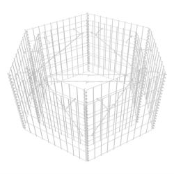 Jardini&egrave;re lit sur&eacute;lev&eacute; plantes fleurs jardin &agrave; gabion hexagonale 100 x 90 x 50 cm 02_0001323