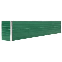 Jardini&egrave;re lit sur&eacute;lev&eacute; plantes fleurs jardin acier galvanis&eacute; 320 x 40 x 45 cm vert 02_0001110