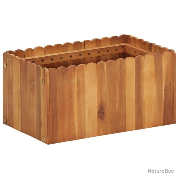 Jardini�re lit sur�lev� plantes fleurs jardin 50 x 30 x 25 cm bois massif d'acacia 02_0001067