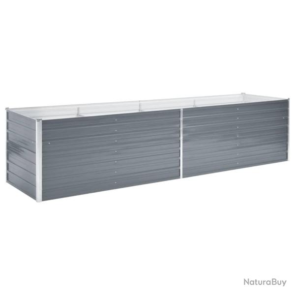 Jardini�re lit sur�lev� plantes fleurs jardin acier galvanis� 320 x 80 x 77 cm gris 02_0001113