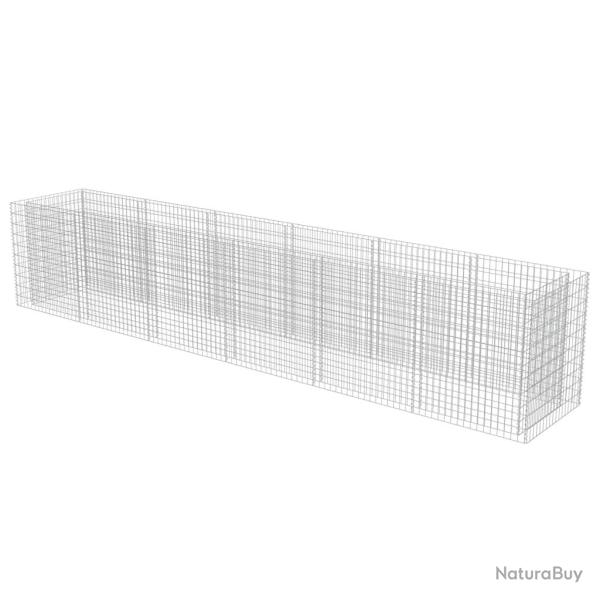 Jardini�re lit sur�lev� plantes fleurs jardin � gabion acier galvanis� 540 x 90 x 100 cm 02_0001308