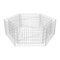 Jardini&egrave;re lit sur&eacute;lev&eacute; plantes fleurs jardin &agrave; gabion hexagonale 160 x 140 x 50 cm 02_0001326