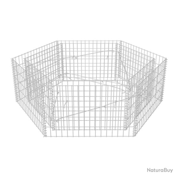 Jardini�re lit sur�lev� plantes fleurs jardin � gabion hexagonale 160 x 140 x 50 cm 02_0001326
