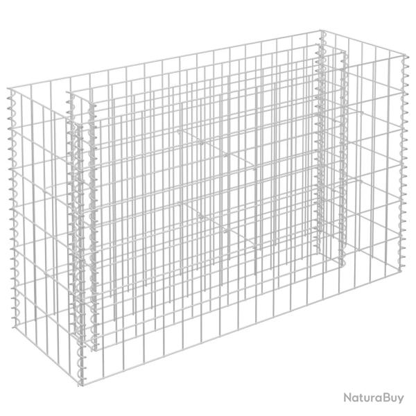 Jardini�re lit sur�lev� plantes fleurs jardin � gabion acier galvanis� 90 x 30 x 60 cm 02_0001314