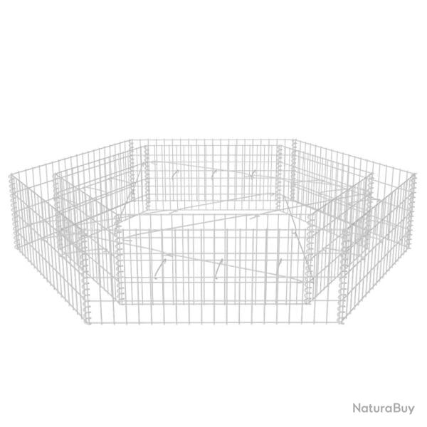 Jardini�re lit sur�lev� plantes fleurs jardin � gabion hexagonale 200 x 173 x 40 cm 02_0001327