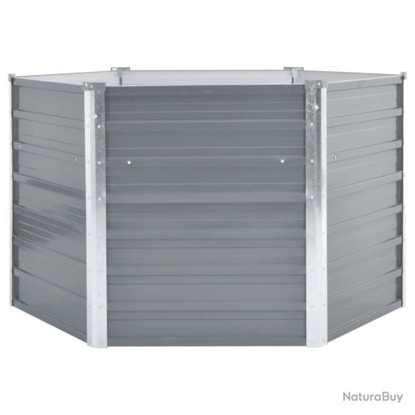 Jardini�re lit sur�lev� plantes fleurs jardin acier galvanis� 129 x 129 x 77 cm gris 02_0001089