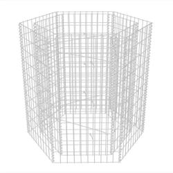 Jardini&egrave;re lit sur&eacute;lev&eacute; plantes fleurs jardin &agrave; gabion he x agonale 100 x 90 x 100 cm 02_0001324