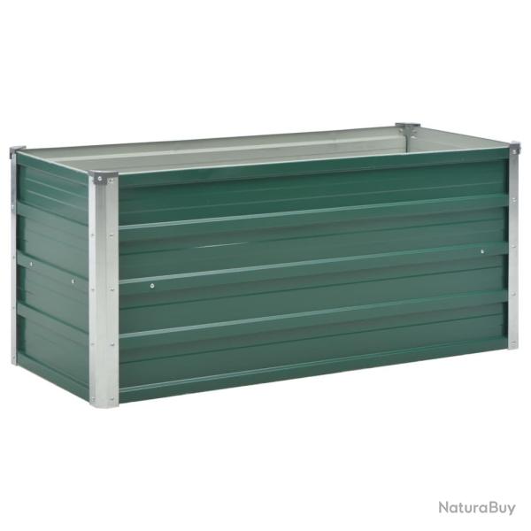 Jardini�re lit sur�lev� plantes fleurs jardin acier galvanis� 100 x 40 x 45 cm vert 02_0001086