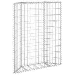 Jardini&egrave;re lit sur&eacute;lev&eacute; plantes fleurs jardin &agrave; gabion en trap&egrave;ze acier galvanis&eacute; 80 x 20 x 100 cm